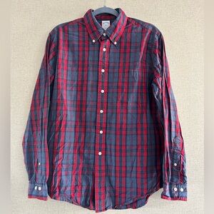 Brooks Brothers Red and Gray Checkered Shirt